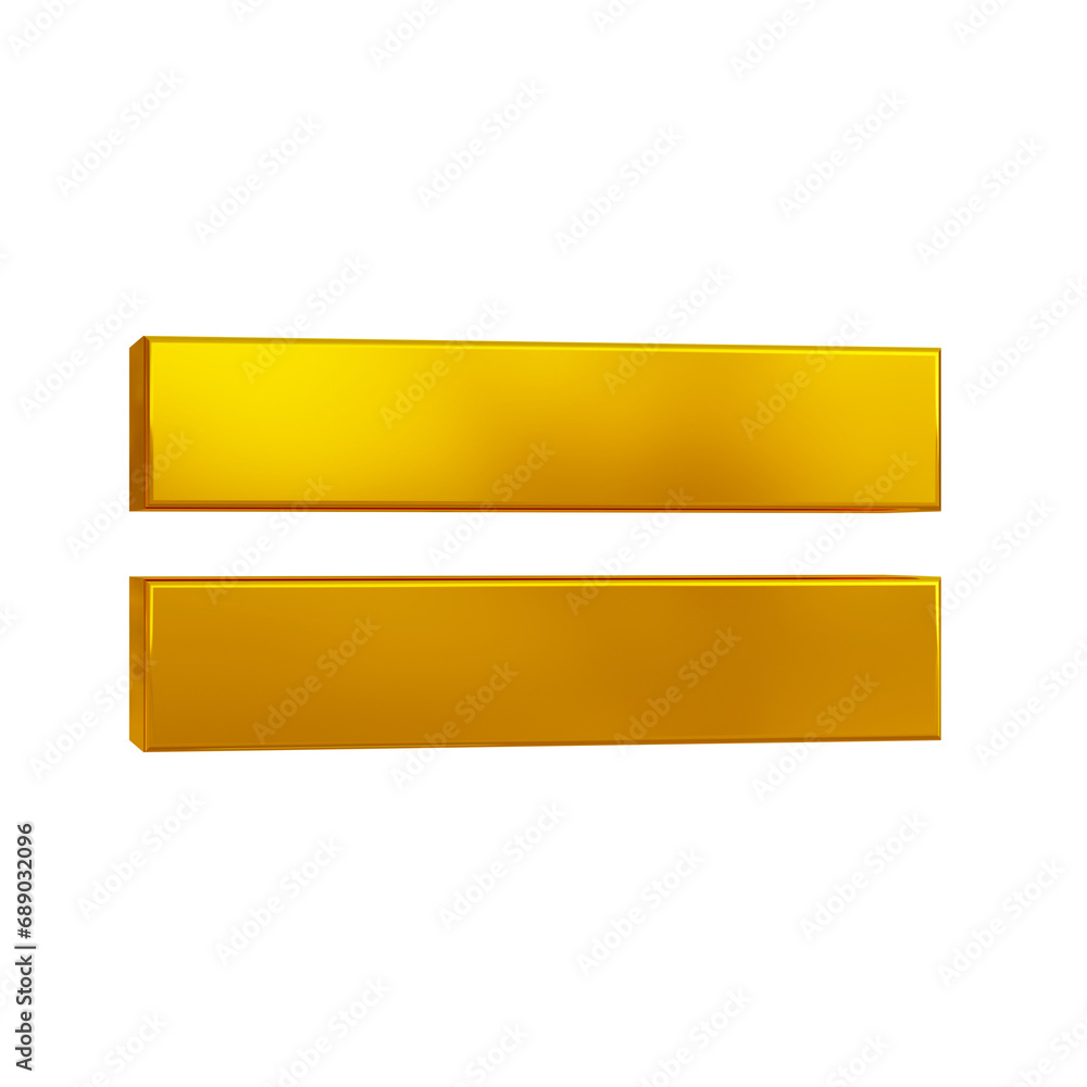 Golden equal sign 3d Golden equal sign 3d