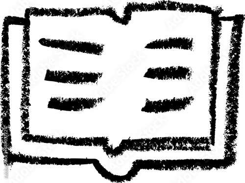 Book Icon - Crayon Chalk Drawing