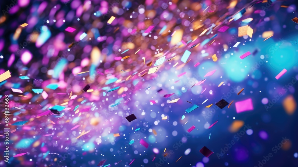 confetti, vibrant and electrifying, dances through the air, creating a dynamic spectacle that feels like a burst of energy 
