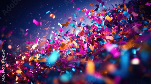 confetti  vibrant and electrifying  dances through the air  creating a dynamic spectacle that feels like a burst of energy  