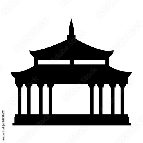 Pagoda icons set simple vector. Asian temple. Roof japanese