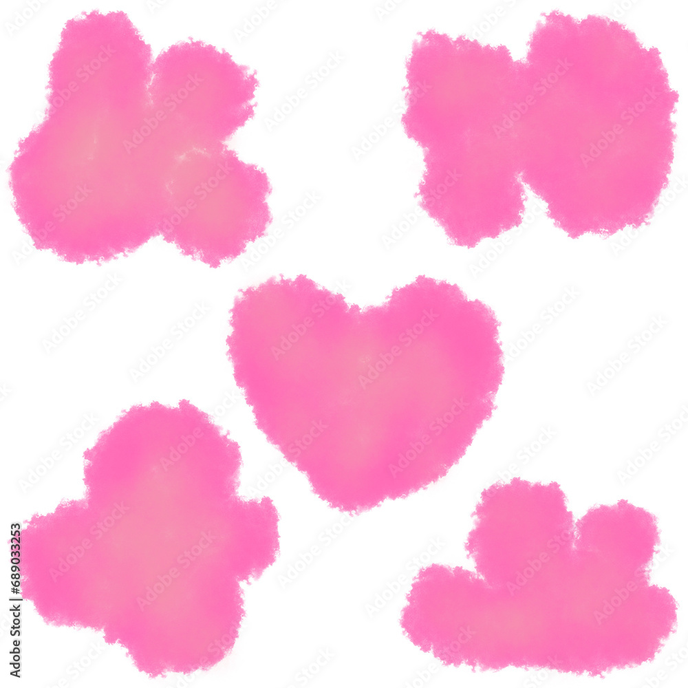 Pink clouds concept design for Valentine's Day postcard and Festival advertising  background