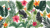 Illustrations of flowers and leaves