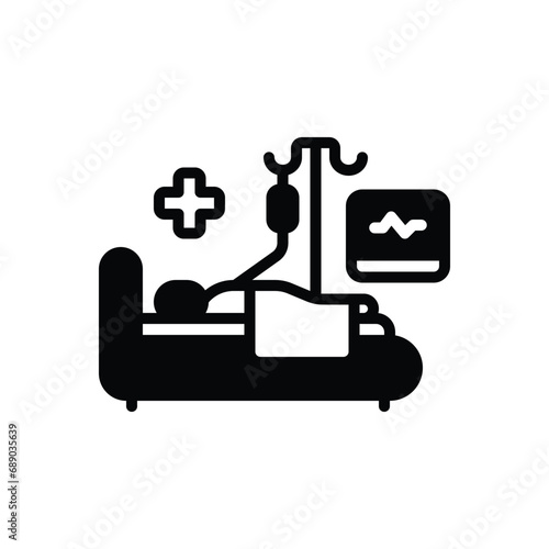 Black solid icon for hospitalization