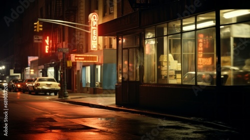 New York life in the 1960s. Digital photorealistic illustration. Streets of New York.