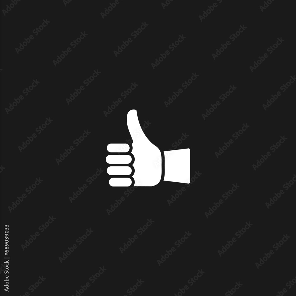 Like icon simple sign isolated on black background Like icon simple sign isolated on black background