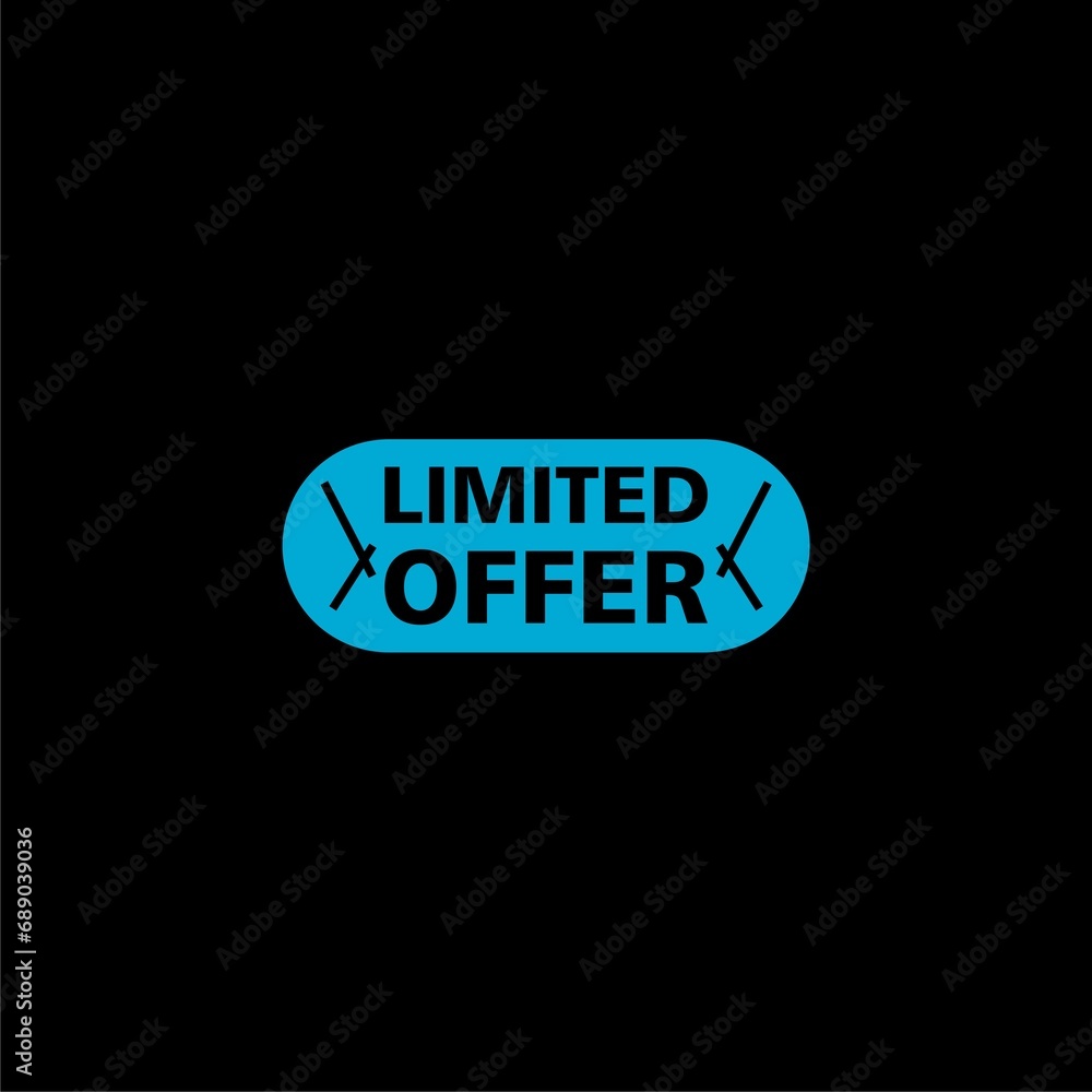Limited offer button isolated on black Limited offer button isolated on black