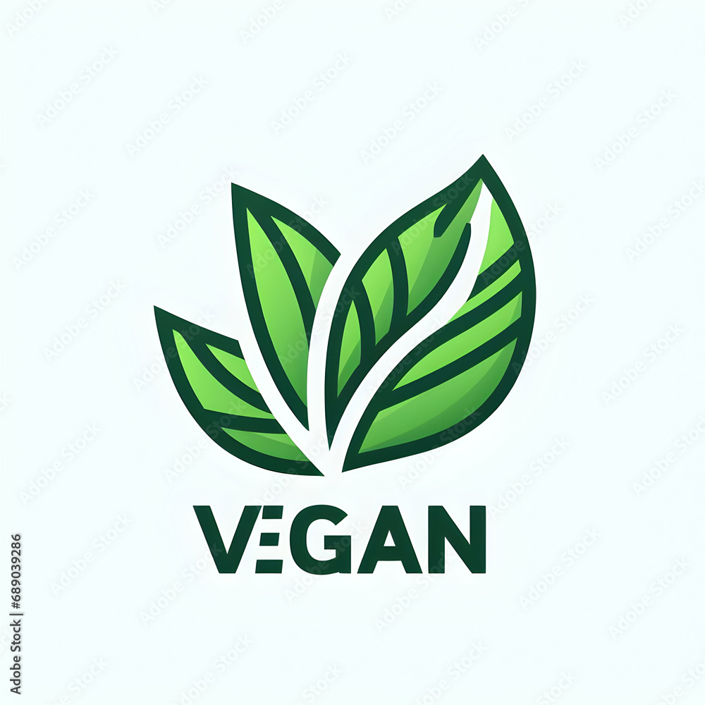 A Modern Logo Vegan on White Background A Modern Logo Vegan on White Background