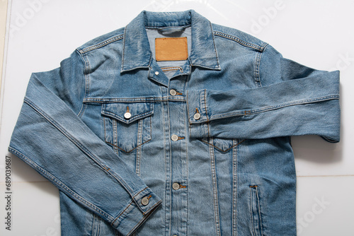 Blue jeans jacket  isolated on white background