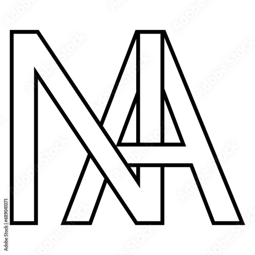 Logo sign na an icon double letters logotype n a