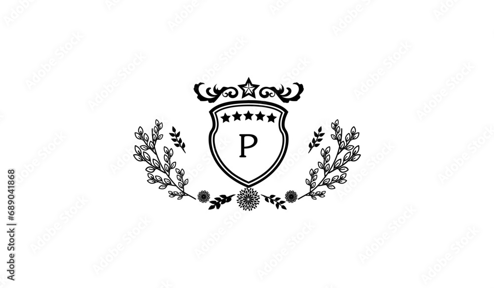 Luxury Retro Card Design Logo P Luxury Retro Card Design Logo P