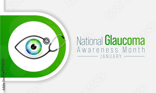 Glaucoma awareness month is observed every year in January, is a group of eye conditions that damage the optic nerve, the health of which is vital for good vision. Vector illustration