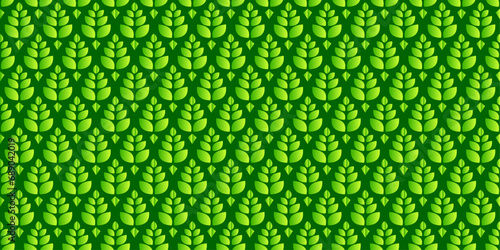 3D leaf green seamless pattern. bonsai plants and dwarf trees for wallpaper, fabric, backgrounds and ornaments