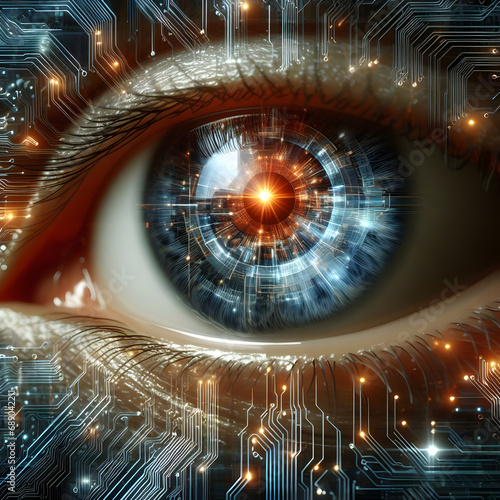 Futuristic Digital Eye - Technology and Surveillance Concept photo