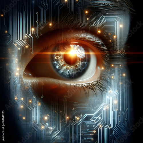 Futuristic Digital Eye - Technology and Surveillance Concept © masterofmoments