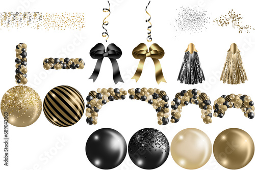 Wallpaper Mural Black and Gold Balloon Arch Clipart Torontodigital.ca