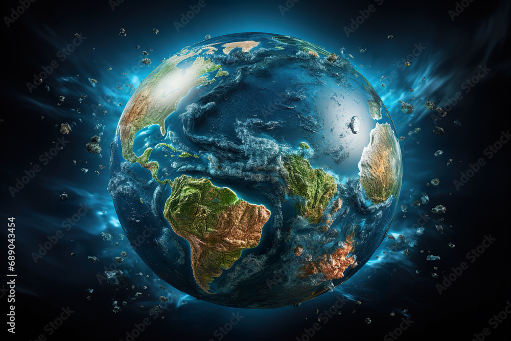 Close-up of a planet in space. Generative Ai Close-up of a planet in space. Generative Ai