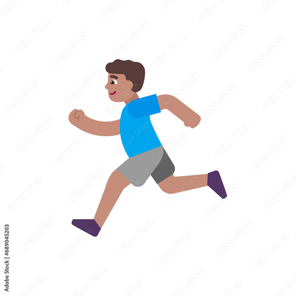 Man Running: Medium Skin Tone
