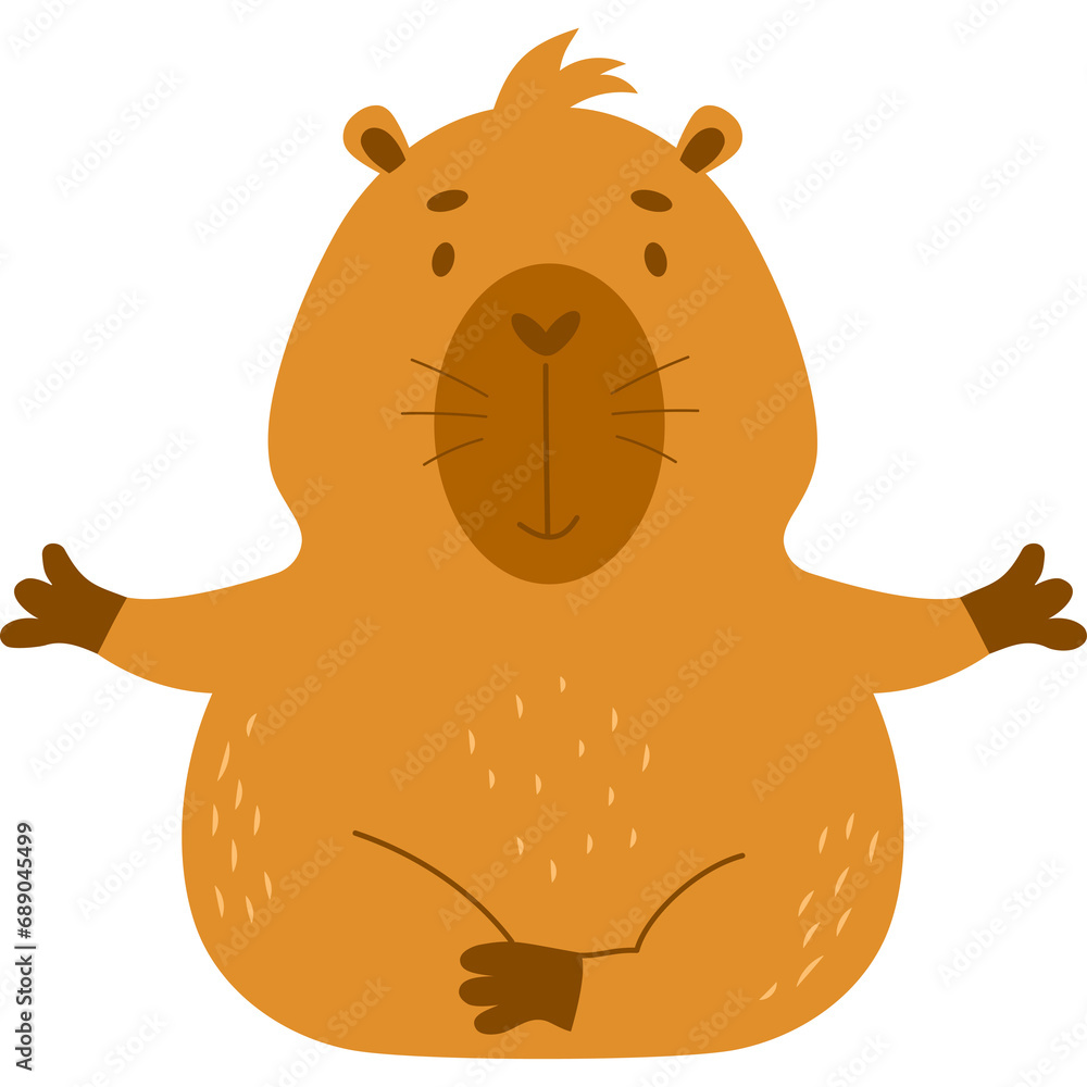 Obraz premium capybara does yoga
