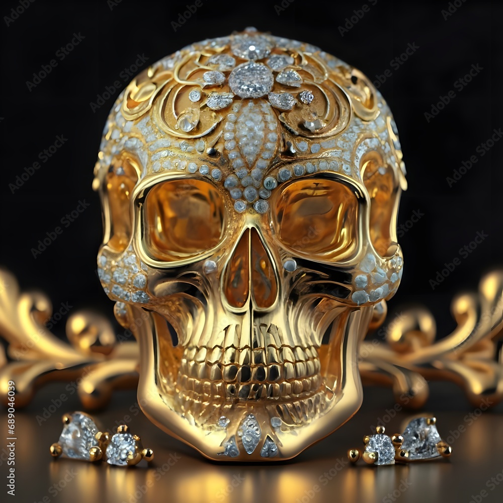 Obraz premium golden skull