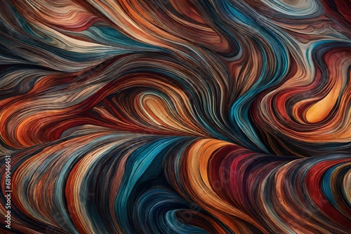 colorful waves abstract vivid silky cloth full frame background in shinny primary color with dark and deep view and color waves wandering here and there 