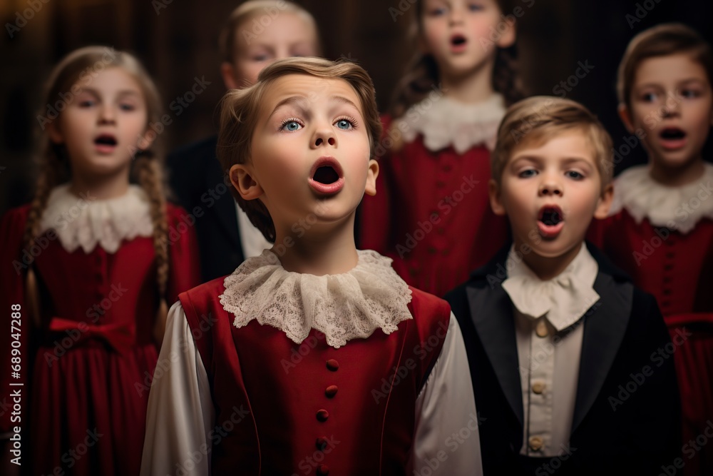 little children singing happily in the choir