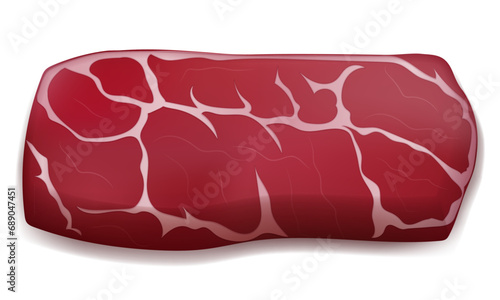 raw piece of meat cut into steaks vector illustration