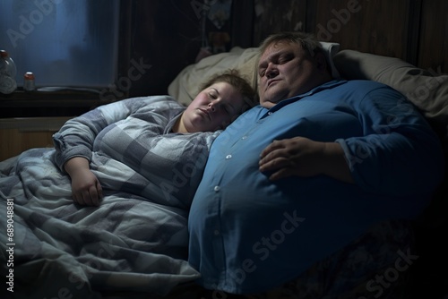 overweight couple sleeping well in a personal bed