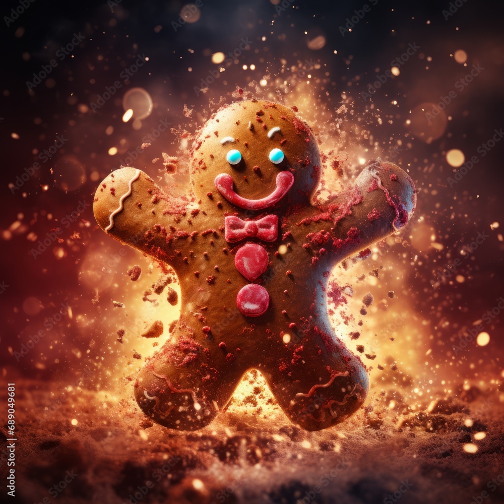 Sweet Gingerbread Joy, A Whimsical Christmas Delight, Generative AI Sweet Gingerbread Joy, A Whimsical Christmas Delight, Generative AI