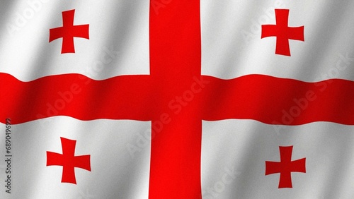 Quadro su tela Georgia flag waving in the wind. Flag of Georgia images