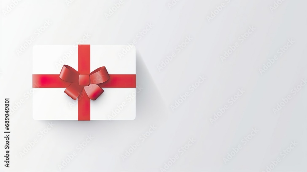 Obraz premium Blank red gift box with red ribbon and bow or top view of open red present box isolated on red background with shadow minimal conceptual 3D rendering