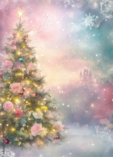 Happy new year christmas tree background © Asad