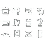 Household appliances icon set
