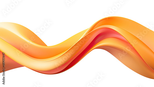 Abstract dynamic background with orange wave isolated on transparent background