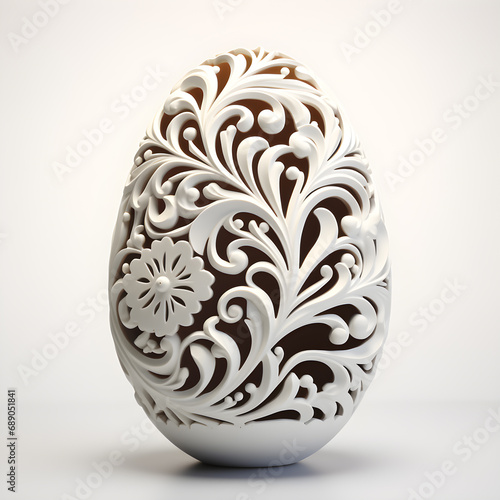 Papercut style of easter egg, style of Flower shaped egg carving.
