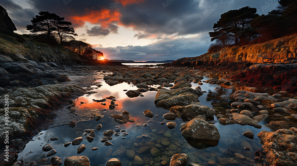 Obraz premium Spiaggia. Mare di sera. Ai generated.