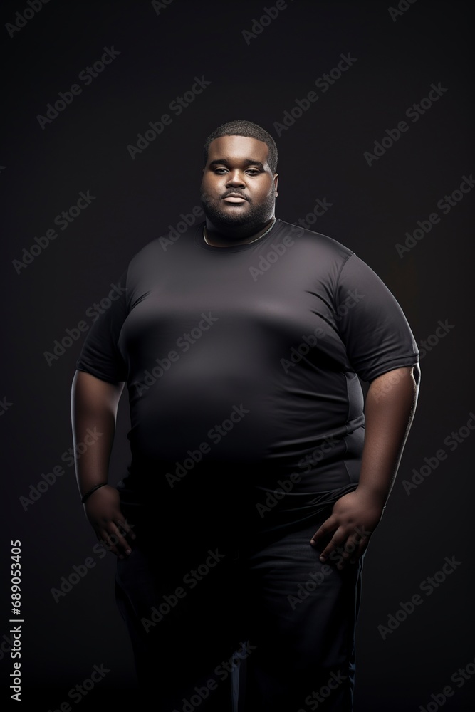 Fototapeta premium overweight black man posing in front of the camera