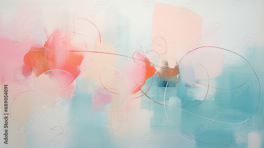 Abstract oil painting made out of circles, tranquil serenity, muted tones, kinetic artwork, bold brush strokes, transparency and opacity, precisionist lines and shapes