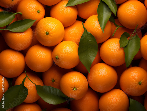 Sweet oranges at the market, top down view