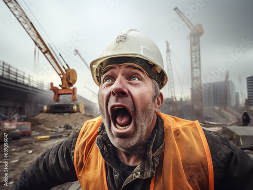 Worker trying to avoid accidents on work place