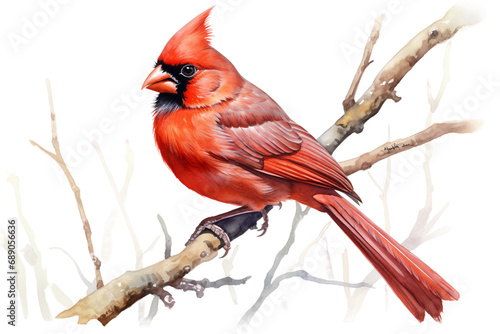 Red Cardinal Displayed Simply on a transparent background