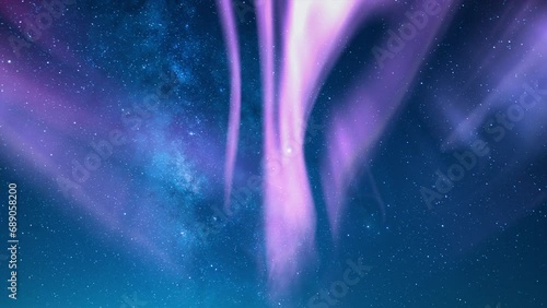 Aurora Purple and Milky Way Galaxy Loop 35mm Southwest photo