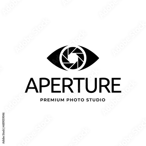 Diaphragm camera logo design. Camera logo template, vector logo for photographer