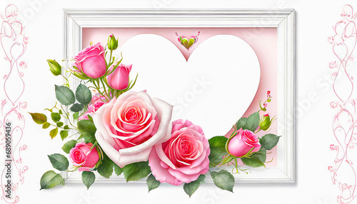 frame with roses