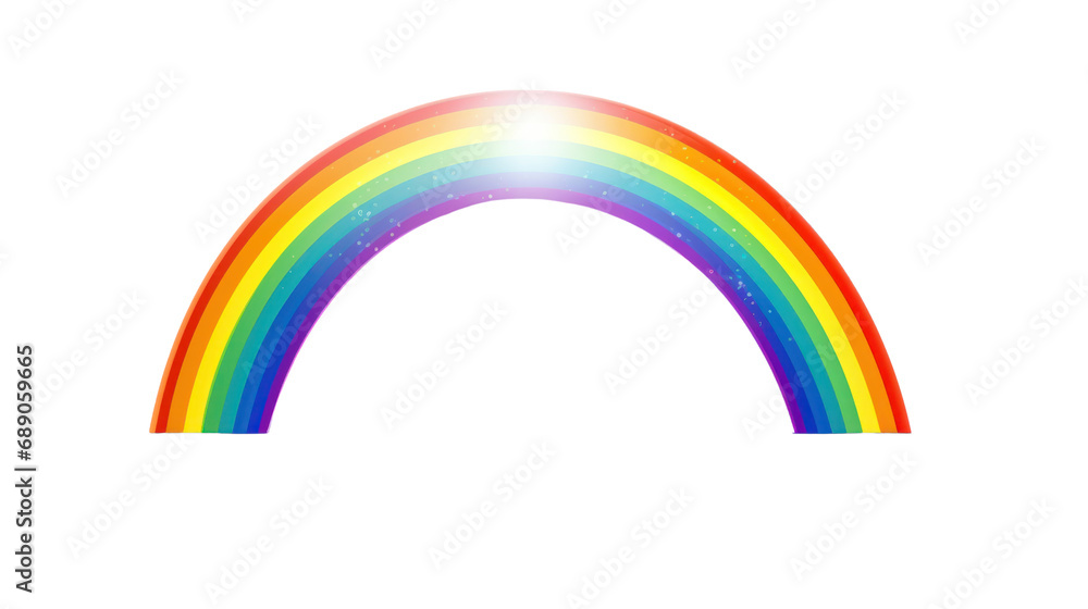 Rainbow icons. Lonely reality after the rain. Abstract waves of rainbow colored noble arches isolated on transparent background. PNG file.