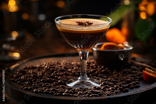 This photo brings out the Espresso Martini’s classic charm and elegance, perfect for historical themes and upscale bar environments.