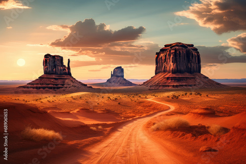 Famous place in the USA - Landscape of Monument Valley in Arizona