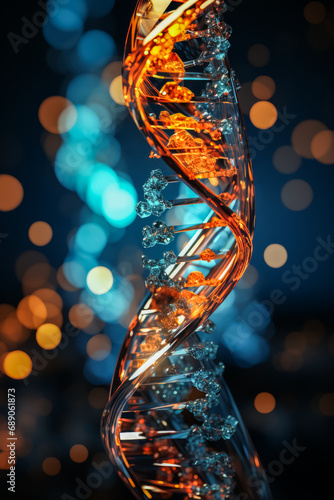DNA. Study of gene structure of cell. DNA molecule structure. Genetic engineering of the future © zamuruev