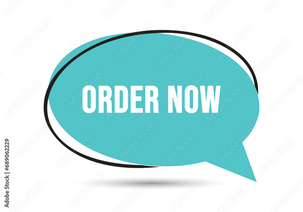 Order now speech bubble text. Hi There on bright color for Sticker, Banner and Poster. vector illustration. Order now speech bubble text. Hi There on bright color for Sticker, Banner and Poster. vector illustration.