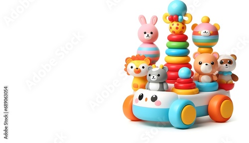 Colorful  toys isolated on white background  generative ai 